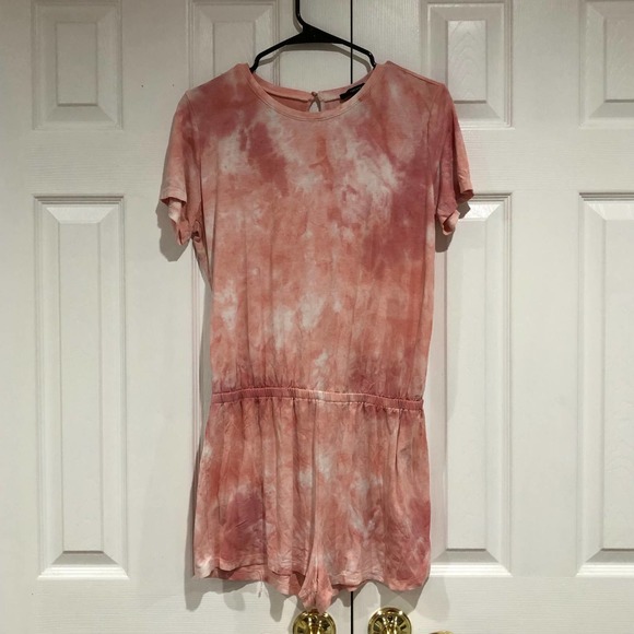 Forever 21 sz M Pink Tie Dye knit Romper - Picture 2 of 8